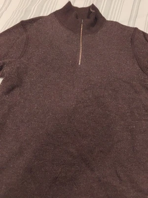 Suéter de Hombre Robert Graham Ballena Marrón, Cremallera 1/4, 100% Lana, Talla 2XL Foto 1 de 4