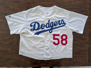Camiseta Majestic Los Angeles Dodgers para hombre talla L/XL dobladillo deshilachado Chad Billingsley - Imagen 1 de 9