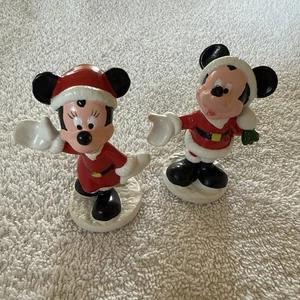 Vintage Disney Santa Claus Mickey & Minnie Mouse PVC Figures Christmas Holiday - Picture 1 of 14
