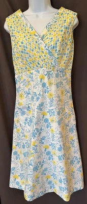 Vestido recto midi sin mangas floral azul amarillo azul Lilly Pulitzer años 60 de colección talla 6 Foto 1 de 4