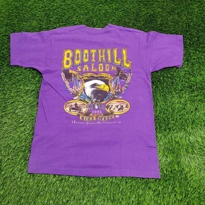 Vintage 1994 Biker Shirt Medium 19x26 Purple Boothill - Picture 1 of 15