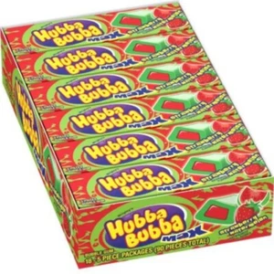 HUBBA BUBBA Max Strawberry Watermelon Bubble Gum, 5 Piece Bubblegum (Pack of 18) - Picture 1 of 23
