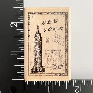 Sello de goma montado en madera Stampabilities New York Empire State Building ER1023 - Imagen 1 de 4