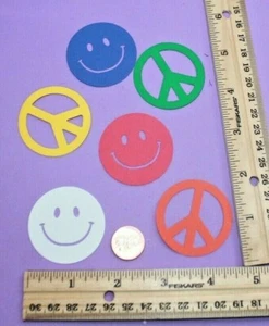 10 SIGNOS DE HAPPY FACE PACE papel cartucho adorno troquelado  - Imagen 1 de 16