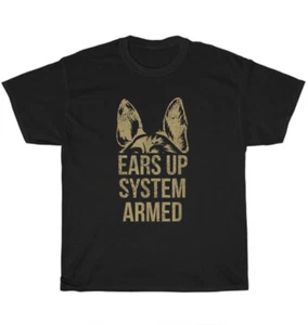 T-shirt unisex pastore tedesco sistema orecchie cane armato cucciolo amante degli animali - Foto 1 di 4