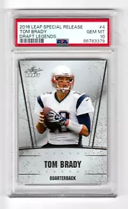 CARTA CALCIO 2016 LEAF SPECIAL RELEASE DRAFT LEGENDS 4 TOM BRADY PSA 10 PATRIOT - Foto 1 di 5