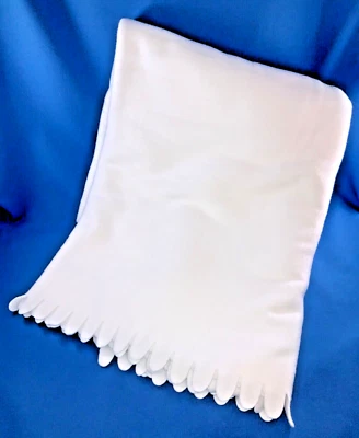 EUC WHITE IKEA POLARVIDE LIGHTWEIGHT SUPER SOFT FLEECE THROW BLANKET - 51” x 67” - Image 1 of 4