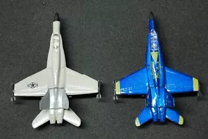 Lot of 2 Diecast F-18 Hornet Fighter Jets Blue Angels US Air Force USAF - Picture 1 of 3