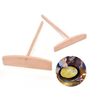 Round Crepe Rake Tool Spreader Stick Maker Batter DIY Pancake Kitchen Wooden - Picture 1 of 9