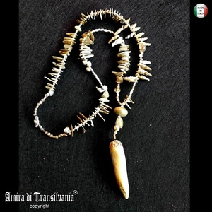 collana corni gioiello collier girocollo pendaglio catena ciondolo portafortuna - Foto 1 di 24