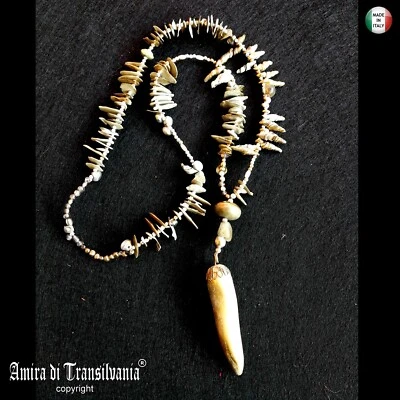 collana corni gioiello collier girocollo pendaglio catena ciondolo portafortuna - Immagine 1 di 4