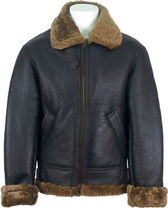 UNICORN Men's Flying Sheepskin Brown/Brown Fur 'Airforce' Coat #S7 - Picture 1 of 3
