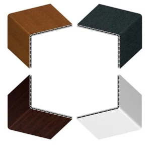 Borde de esquina de plástico 2 m PVC grande ángulo de 90 grados 100 mm x 80 mm borde de techo tiras de ajuste - Imagen 1 de 18