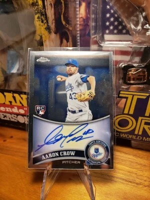 2011 Topps Chrome AARON CROW Rookie RC Auto Autograph #220 Kansas City Royals - Image 1 of 2