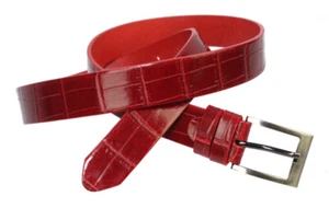 Cinturón, cinturón de cuero, estampado de cocodrilo, 100% PIEL elegante* - Imagen 1 de 5