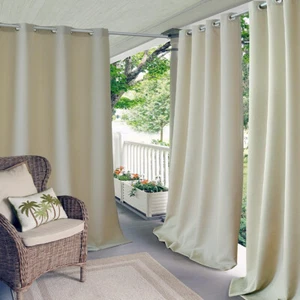 Elrene Home Fashions Connor Solid Grommet Curtain Panel 52" X 108" Taupe - Picture 1 of 5