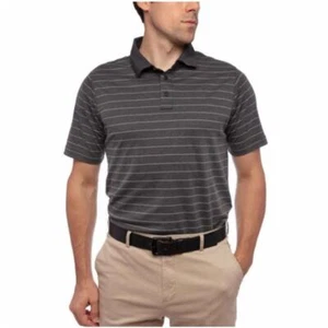 Glacier Performance Men's Cotton Blend Golf Polo Gray Mink Stripe Size Small NWT - Picture 1 of 6