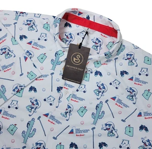 Neu mit Etikett Swannies Golf Herren XL weiß Arizona Kaktus Performance Stretch Golf Polo - Bild 1 von 7