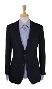 Suitsupply Havana Patch Wool-Silk Navy Blue Knit Woven Slim Fit Blazer 36R - Picture 1 of 11