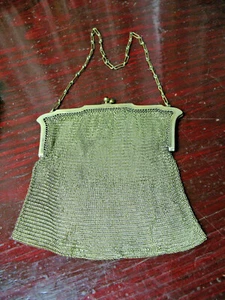 WHITING AND DAVIS NOUVEAU MESH EAVENING PURSE No. 4 w STONES EXLNT - Picture 1 of 7