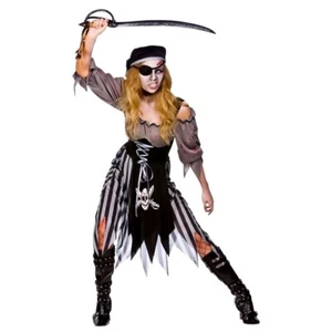 Ladies ZOMBIE CUTTHROAT PIRATE Halloween Horror Fancy Dress Costume UK Size 6-24 - Picture 1 of 8