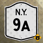 État de New York route 9A marqueur autoroutier panneau routier 1951 Hudson Yonkers Bronx 11x13