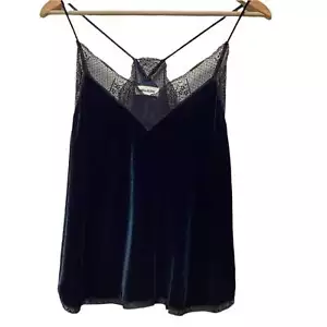 Zadig and Voltaire Midnight Blue Velvet Christy Camisole, Small - Picture 1 of 8