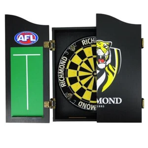 Richmond Tigers AFL Dart Board and Cabinet Set Father's Day gifts - Picture 1 of 1
