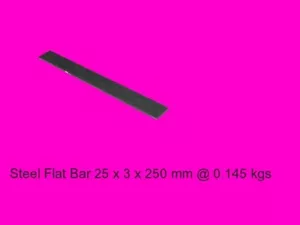 Bright Steel Flat Bar 3 x 25 x 250 mm-Lengths-Lathe-Mill-Steam-OG - Picture 1 of 1