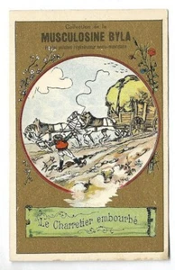 Le charretier embourbé - Fable - Chromo Musculosine Byla - Trade card - Picture 1 of 2