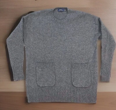 Suéter Polo Ralph Lauren Mujer Pequeño Pequeño Gris Lana Mezcla Cachemira Foto 1 de 4