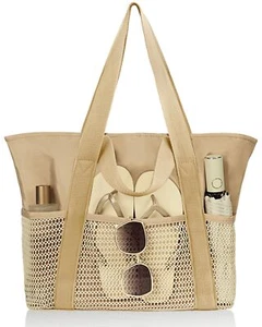 Beach Bag-Travel Tote Bags for Women with Zipper Waterproof Sandproof Beachs ... - Picture 1 of 6