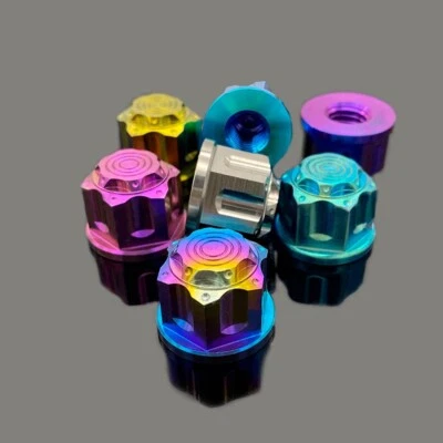 TC4 Titan Mutter Flansch M6/M8/M10/M12 /M14 Eloxiert Hutmutter - Bild 1 von 4