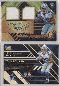 2019 Panini Gold Standard Jersey Double /75 Tony Pollard #268 Rookie Auto RC
