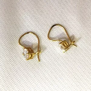 Sterling Silber Ohrringe / vergoldet / Steine / 925 / Schmuck - Bild 1 von 7