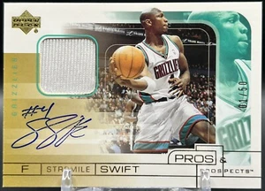 2001 UD P&P Stromile Swift 1/50 NM+ Game Used Grizzlies Jersey Patch Auto RC - Picture 1 of 3