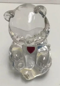 Fenton Crystal Glass sitting Bear-Birthstone red Ruby July - Picture 1 of 10