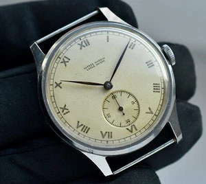 Vintage ULYSSE NARDIN Calatrava - Jumbo Steel 37mm case - Manual Wind 40's Watch - Picture 1 of 10