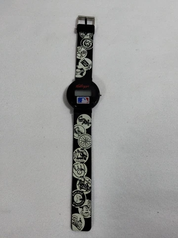Kelloggs MLB Baseball Digital Wrist Watch, Black + White, Major League Baseball Cover
