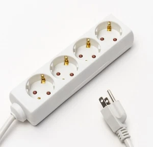 EU to San Fransisco Travel Adapter 4 sockets 1.5m Extension Lead Type B  - Picture 1 of 14