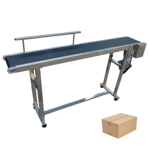 Shipping Tool! Electric Single Guardrail PVC Belt Conveyor Machine 110V 59"*7.8" - Picture 1 of 9