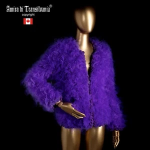 Luxury Jacket Woman Clothing Elegant Fashion Blazer Faux Fur Cape Tulle Bomber - Picture 1 of 24