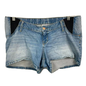 Isabel Umstandsshorts Damen blau Baumwolle Denim Midi Jeans Stretcheinsätze - Bild 1 von 10