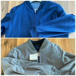 BLUSA REVERSIBLE BRUNELLO CUCINELLI CHAQUETA BOMBARDERO PILOTO LANA CHAQUETA 50 L - Imagen 1 de 10
