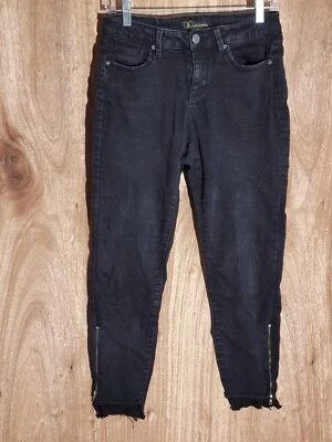 Catherine Malandrino Jeans Mujer Talla 4 Ajustado Tobillo Cremallera Elástico tiro Medio Negro Foto 1 de 4