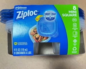 ZIPLOC Contenitori Preparazione Pasti Conservazione Alimenti Riutilizzabili per Cucina 4oz-(1 Confezione con 8) - Foto 1 di 3