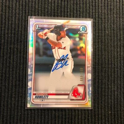2020 BOWMAN BRANDON HOWLETT CHROME REFRACTOR AUTO AUTOGRAPH #460/499 RED SOX - Image 1 of 2