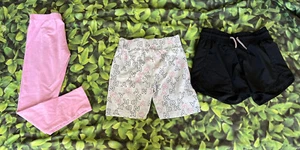 Lot of 3 Girls Vigoss DKNY Athletic Biking Shorts Leggings Pink Black L 10/12 - Picture 1 of 7