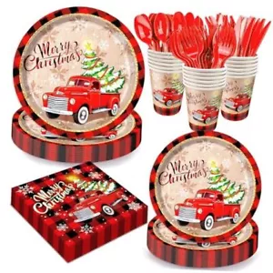 168 Pcs Party Supplies Party Decorations Included Paper Plates, Christmas - Picture 1 of 8