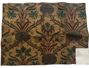 Scalamandre Dryburgh Abbey Chenille Damask Brown 17.5x24.5 Fabric Sample #1 - Picture 1 of 6